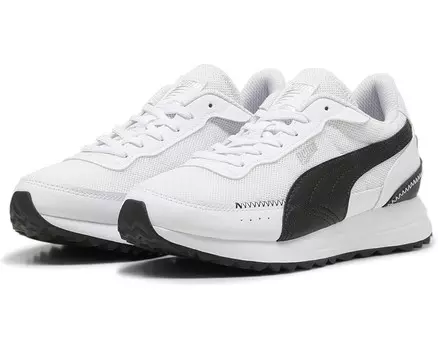 Кроссовки PUMA Kids Puma Kids Road Rider Leather Sneakers, цвет Puma White/Puma Black
