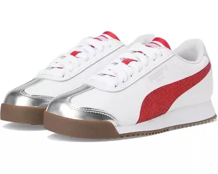 Кроссовки PUMA Kids Roma, цвет Puma White/For All Time Red/Puma Silver