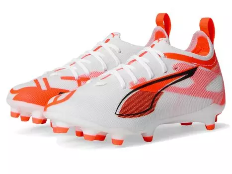 Кроссовки PUMA Kids Ultra 5 Pro Firm Ground/Artificial Ground, цвет PUMA White/PUMA Black/Glowing Red