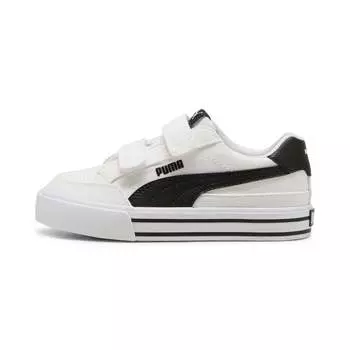 Кроссовки PUMA Little Kids Court Classic Vulc Formstrip, белый/черный