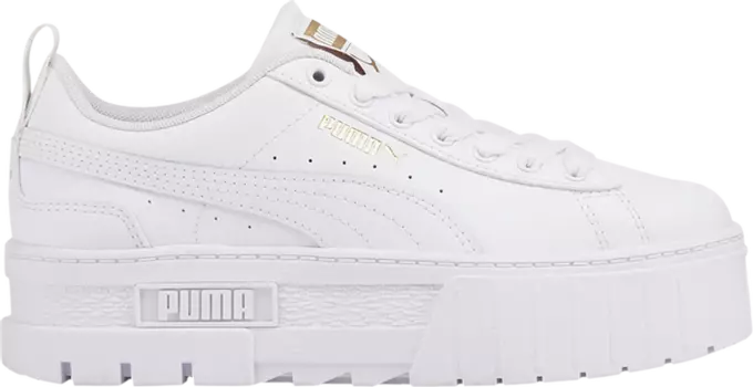 Кроссовки Puma Mayze Leather Jr White Team Gold, белый