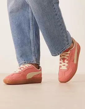 Кроссовки Puma Palermo Vintage розового и желтого цвета