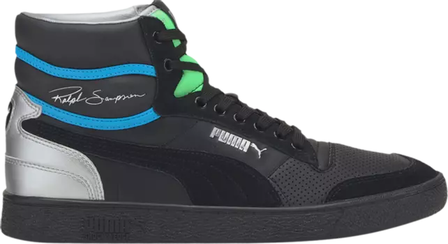 Кроссовки Puma Ralph Sampson Mid Royal - Black Elektro Green, черный