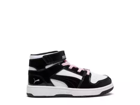 Кроссовки Puma Rebound Layup Shine V — детские, черные/розовые