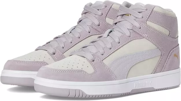 Кроссовки PUMA Rebound Layup Stone, цвет Feather Gray/Marble/Puma Team Gold