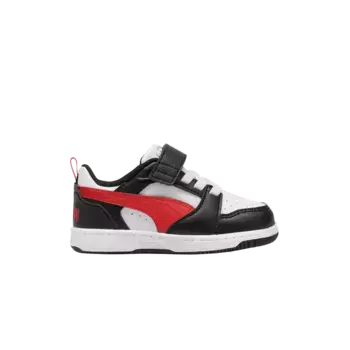 Кроссовки Puma Rebound V6 Low Toddler White Black Red, белый