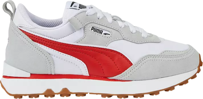 Кроссовки Puma Rider FV Big Kid Essentials - Platinum Grey Red, белый