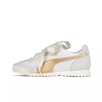 Кроссовки Puma Roma Training Shoes Unisex Low-top Off-white/gold, белый/золотой