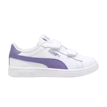 Кроссовки Puma Smash 3.0 Leather Velcro Little Kid White Lavender Alert, белый