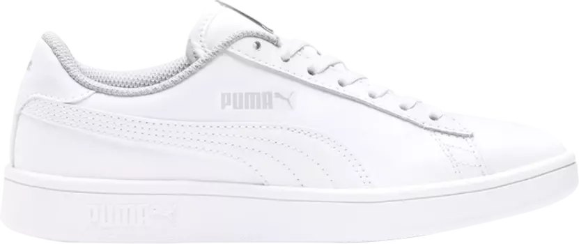 Кроссовки Puma Smash v2 Leather Big Kid Triple White, белый
