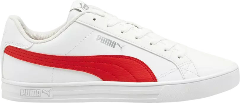 Кроссовки Puma Smash Vulc V3 Lo White High Risk Red, белый