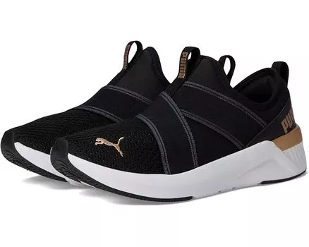 Кроссовки PUMA Softride Harli Slip-On Cross Training Shoes, цвет PUMA Black/PUMA White/PUMA Gold
