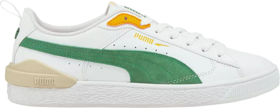 Кроссовки Puma Suede Bloc White Amazon Green, белый
