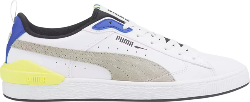 Кроссовки Puma Suede Bloc White Silver Blue, белый