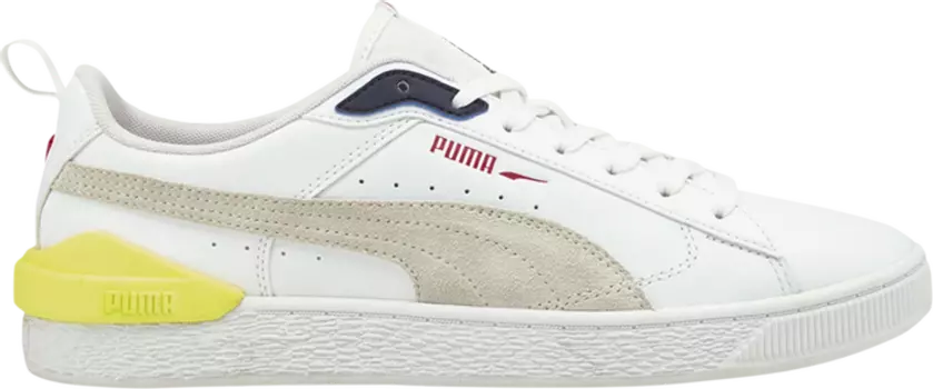 Кроссовки Puma Suede Bloc White Yellow Pear, белый
