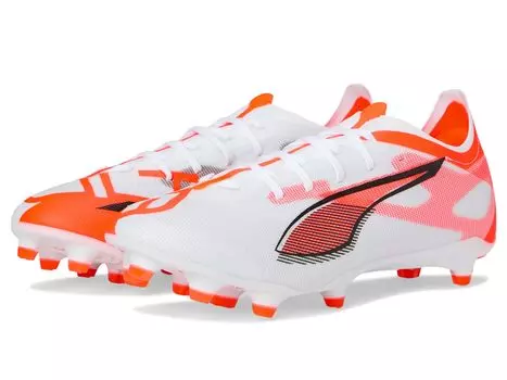 Кроссовки PUMA Ultra 5 Match Firm, Artificial Ground Soccer Cleats, цвет Puma White-Puma Black-Glowing Red