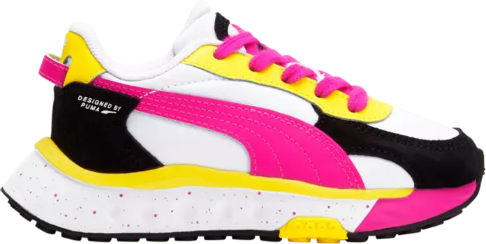 Кроссовки Puma Wild Rider Little Kid Rollin - Pink Glow Yellow, розовый