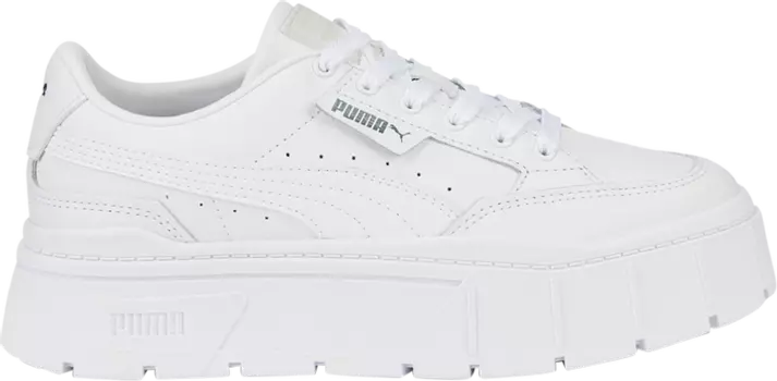 Кроссовки Puma Wmns Mayze Stack Leather Triple White, белый