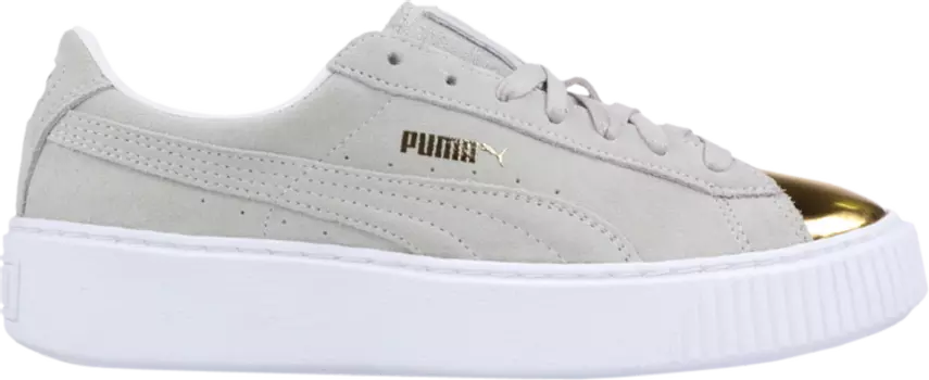 Кроссовки Puma Wmns Suede Platform White Gold, белый