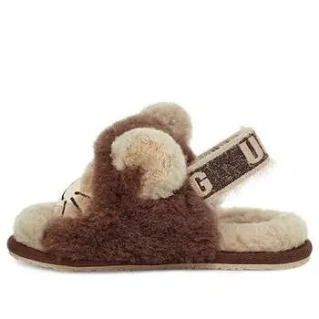 Кроссовки пушистые, да, слайд, лев, чучела Ugg, желтый