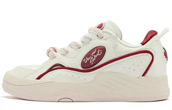 Кроссовки QIAODAN Egg Shoes Skateboarding Shoes Women's Low-top Ivory College Red, красный