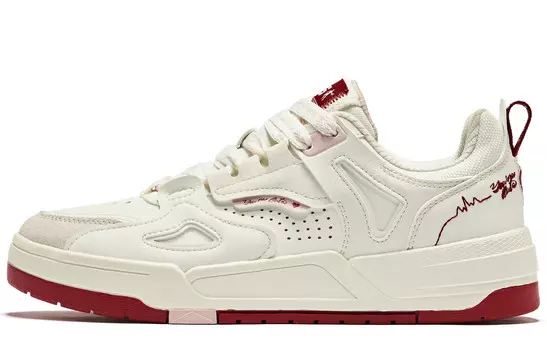 Кроссовки QIAODAN Inheritance 2.0 Skateboarding Shoes Women's Low-top Ivory/iron Red, красный