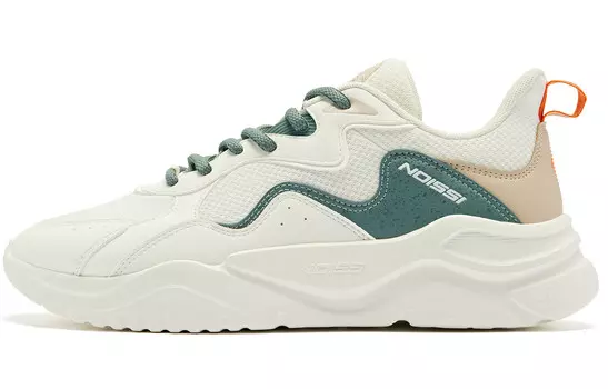 Кроссовки QIAODAN Lifestyle Shoes Men Low-top Ivory Lime Green, слоновая кость/зеленый