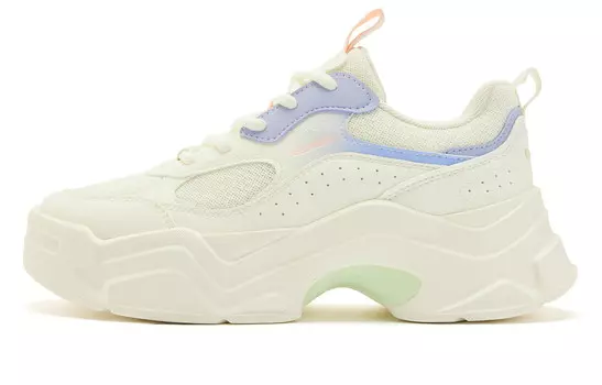 Кроссовки QIAODAN Lifestyle Shoes Women's Low-top Beige/Purple, слоновая кость