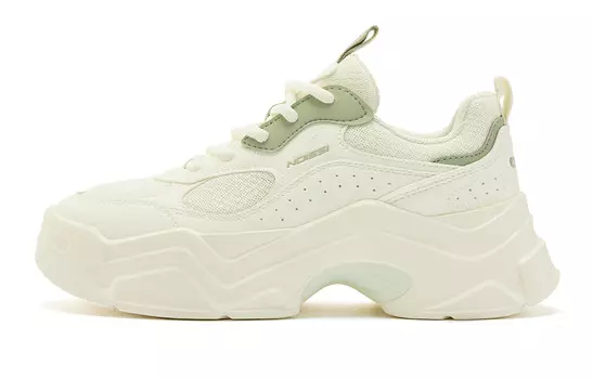 Кроссовки QIAODAN Lifestyle Shoes Women's Low-top Ivory Gray Bean Green, зеленый