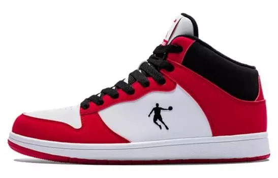 Кроссовки QIAODAN Skateboarding Shoes Men High-top White/Red, красный