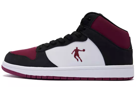 Кроссовки QIAODAN Skateboarding Shoes Men High-top Black/Red, черный/красный