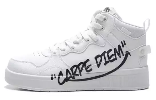 Кроссовки QIAODAN Skateboarding Shoes Men High-top White, белый