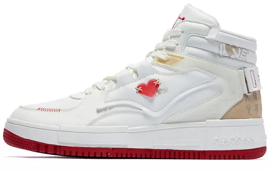 Кроссовки QIAODAN Skateboarding Shoes Men High-top, красный