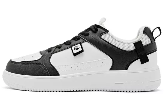Кроссовки QIAODAN Skateboarding Shoes Men Low-top Black/white, черный