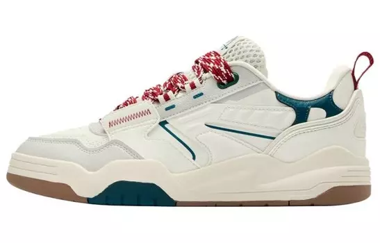 Кроссовки QIAODAN Skateboarding Shoes Men Low-top Ivory/duck Blue, голубой