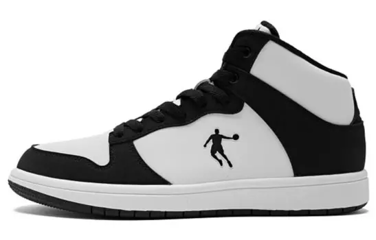 Кроссовки QIAODAN Skateboarding Shoes Women's High-top Black/White, черный