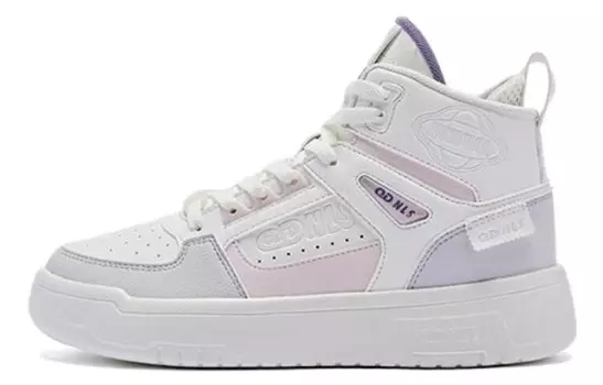 Кроссовки QIAODAN Skateboarding Shoes Women's High-top Ivory Clouds Pink, розовый
