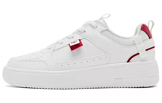 Кроссовки QIAODAN Skateboarding Shoes Women's Low-top White/Red, белый/красный