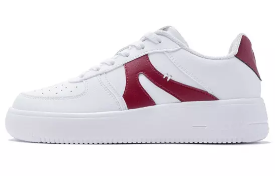 Кроссовки QIAODAN Skateboarding Shoes Women's Low-top White/Red, белый/красный