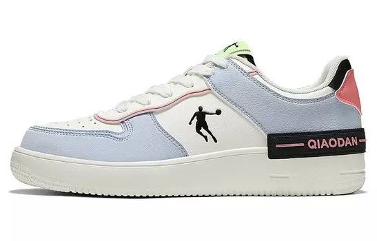 Кроссовки QIAODAN Skateboarding Shoes Women's Low-top White/blue, белый/синий