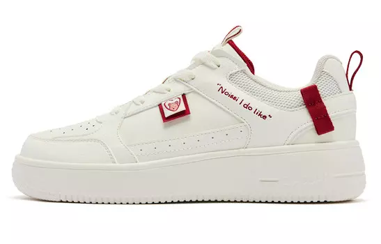 Кроссовки QIAODAN Skateboarding Shoes Women's Low-top Ivory Iron Red, красный