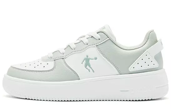 Кроссовки QIAODAN Skateboarding Shoes Women's Low-top White Light Fog Green, зеленый