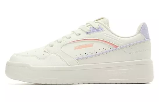 Кроссовки QIAODAN Skateboarding Shoes Women's Low-top White/Purple, белый