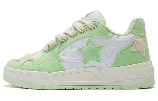 Кроссовки QIAODAN Skateboarding Shoes Women's Low-top White/Green, зеленый