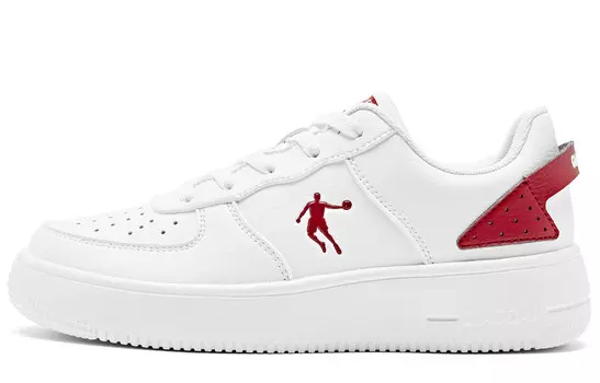 Кроссовки QIAODAN Skateboarding Shoes Women's Low-top White Iron Red, красный