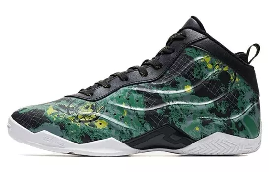 Кроссовки QIAODAN Vintage Basketball Shoes Men Mid-top Black, черный