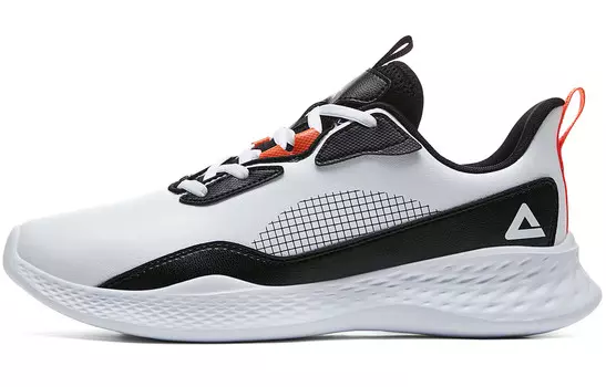 Кроссовки Qingyi для бега мужские с низким верхом белые/черные Peak