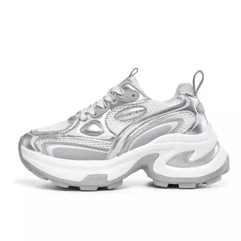 Кроссовки Quantity LIANGHUO Chunky Sneakers Women's Low-top Silver, серебряный