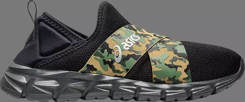 Кроссовки quantum lyte slip-on 'black camo' Asics, черный
