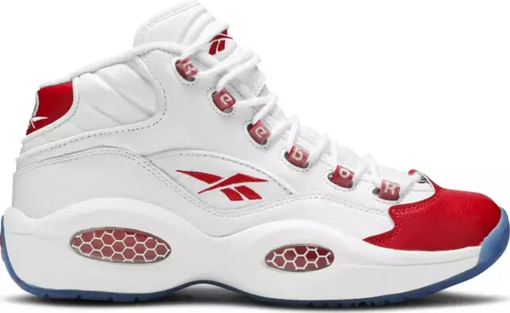 Кроссовки question mid 'white pearlized red' Reebok, белый